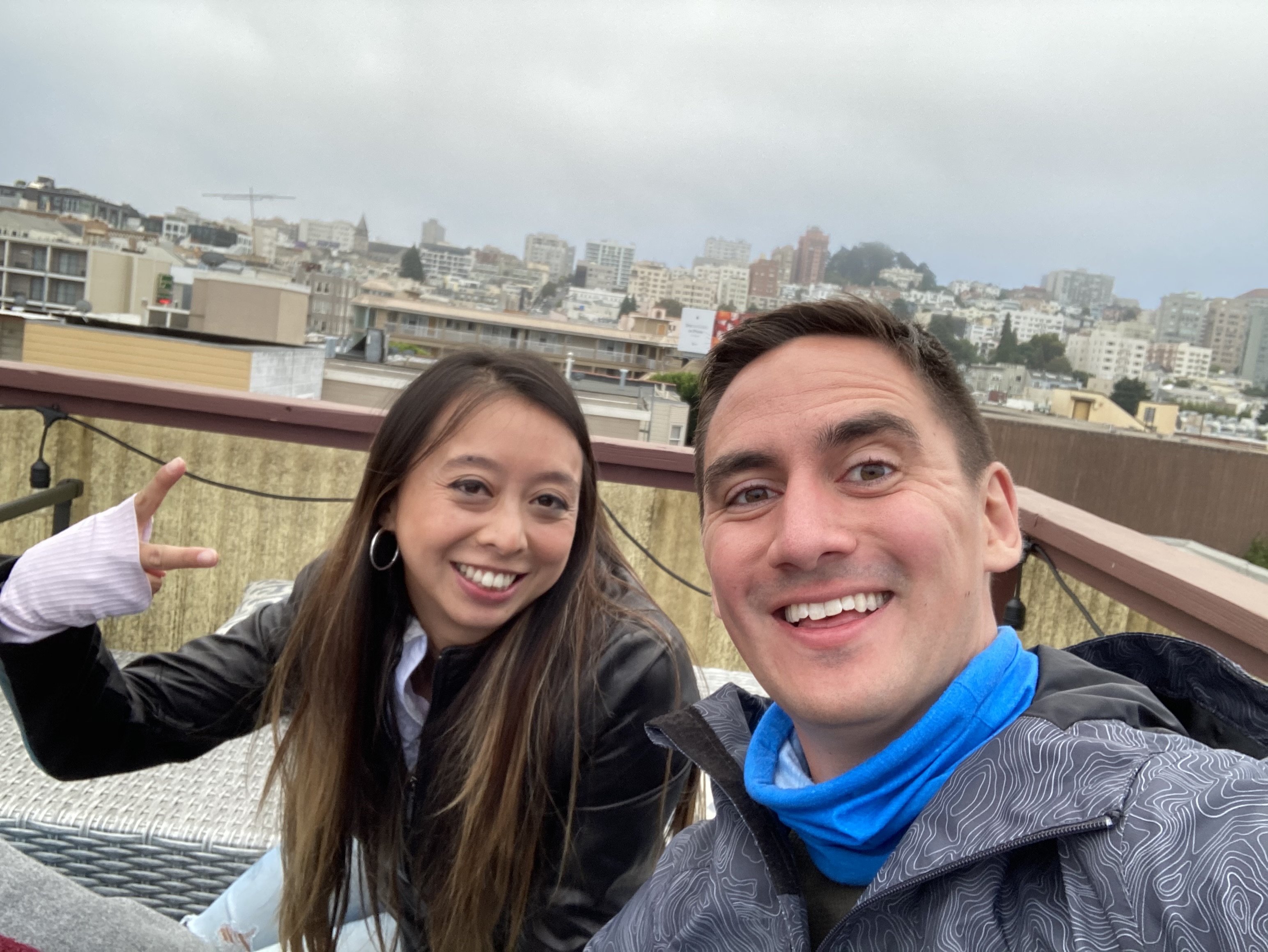 San Francisco skyline behind us